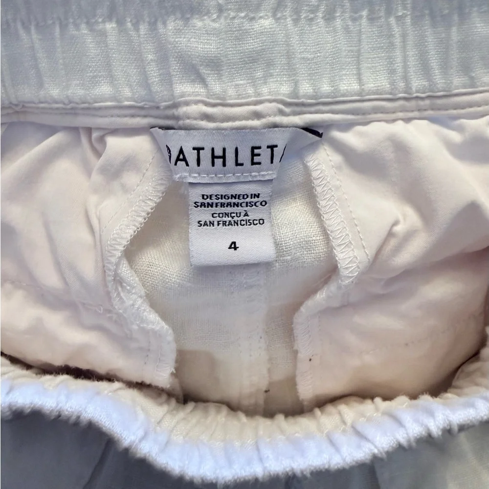 Athleta Cabo Linen Wide Leg Pant in white. - Picture 6 of 7